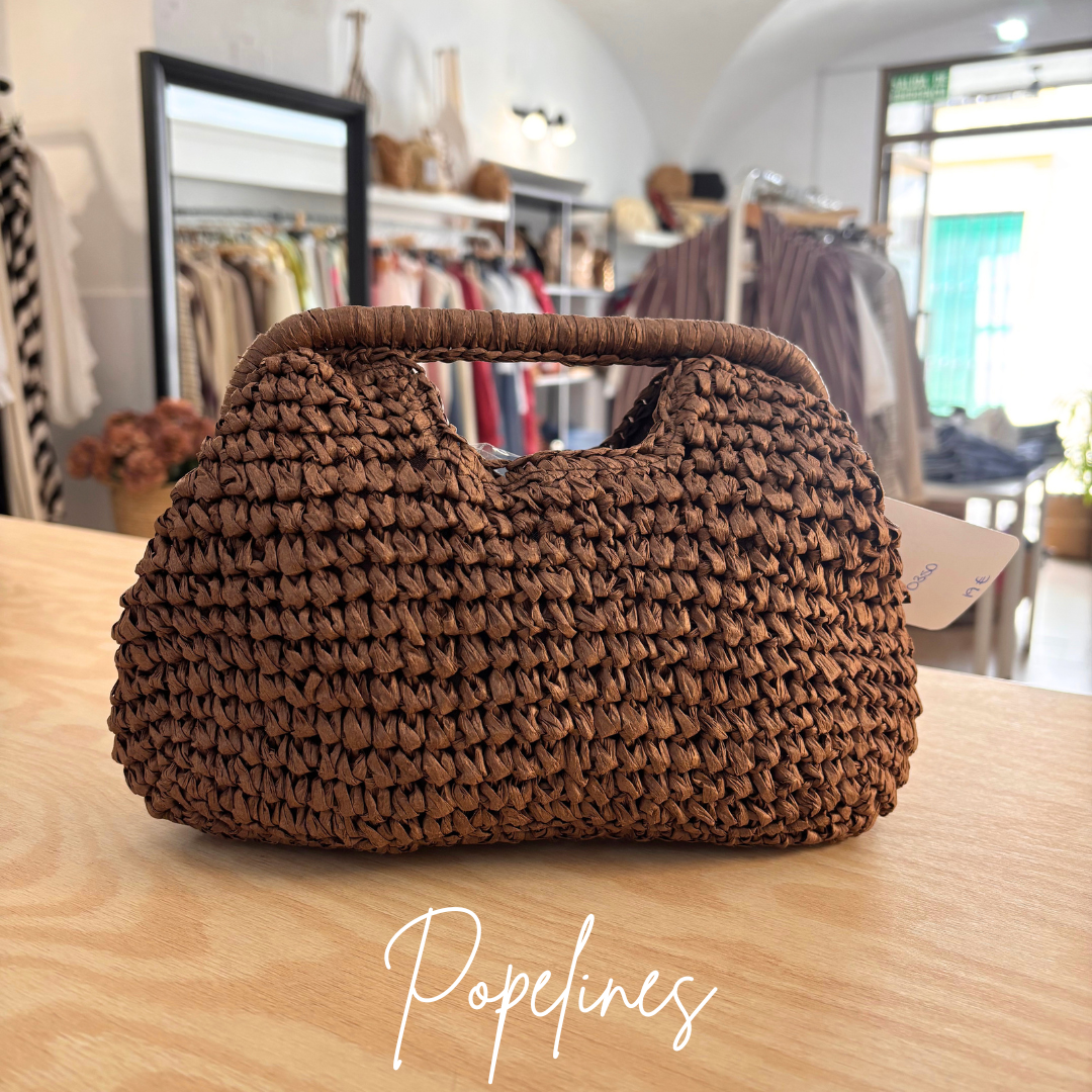Bolso rafia chocolate