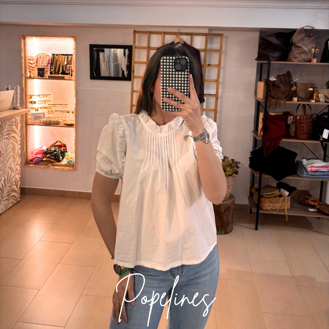 Blusa jaretas blanca