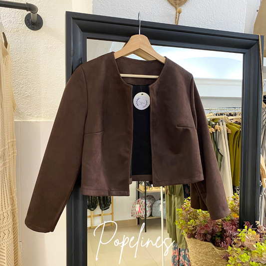 Chaqueta ante corta chocolate