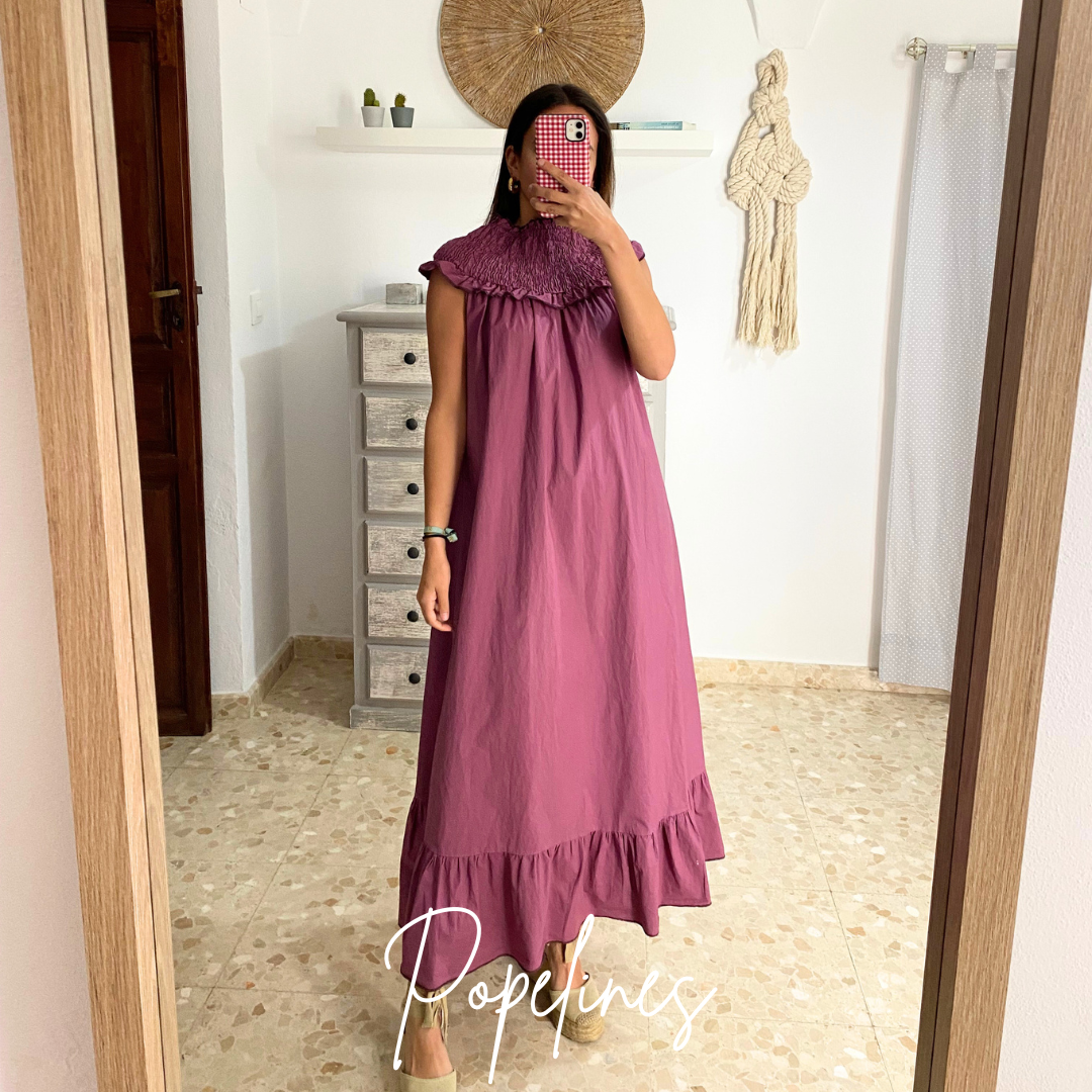 Vestido Marina burdeos