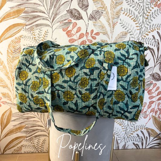 Bolso de viaje estampado  verde agua