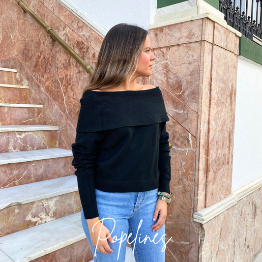 Jersey hombros descubiertos negro