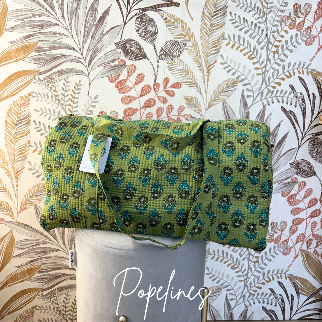 Bolso de viaje estampado verde