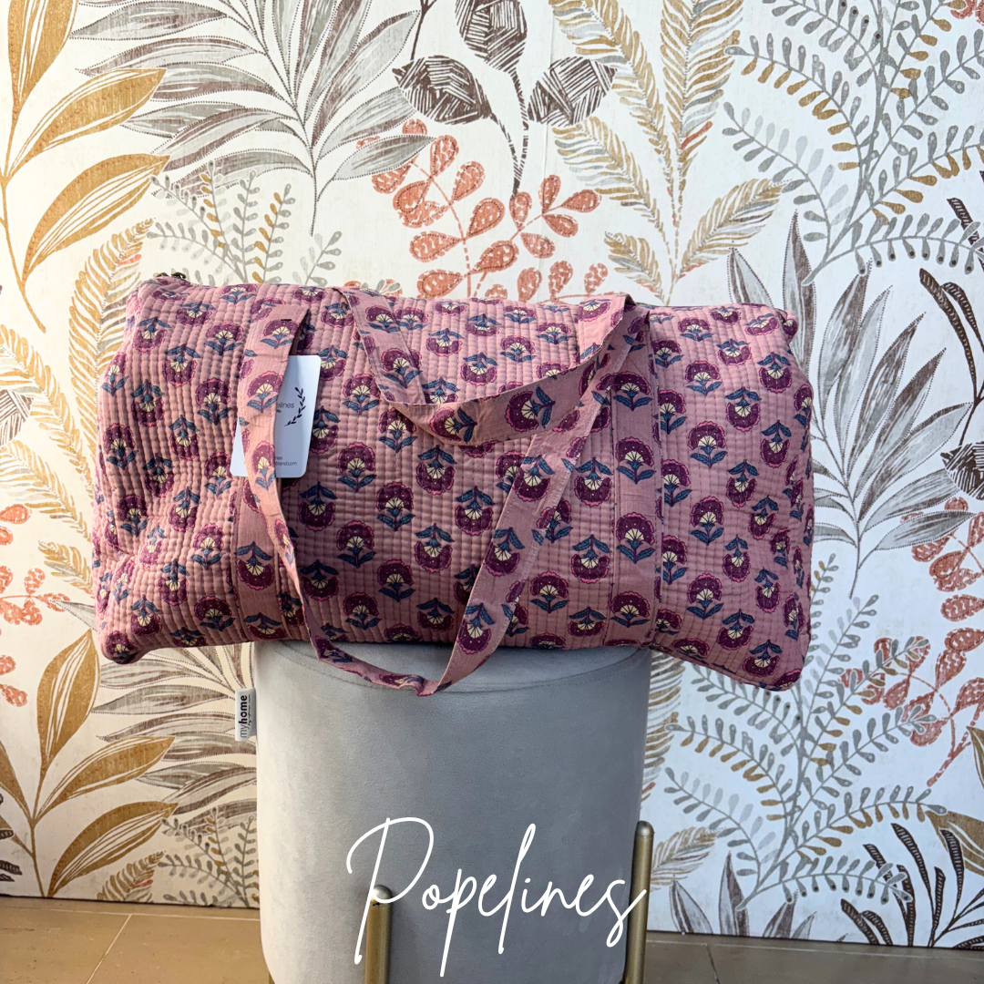 Bolso de viaje estampado rosa/malva