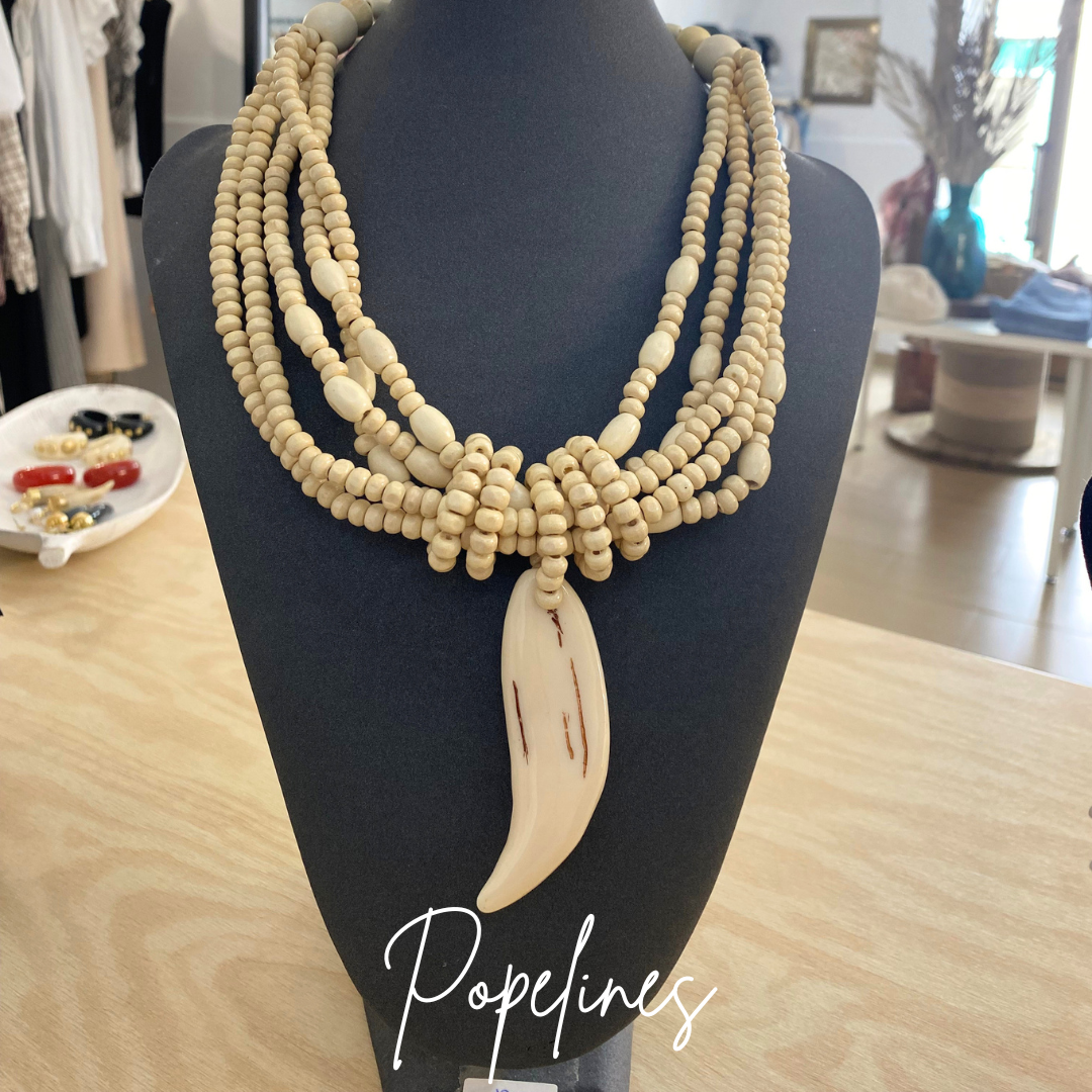 Cadena bolitas beige