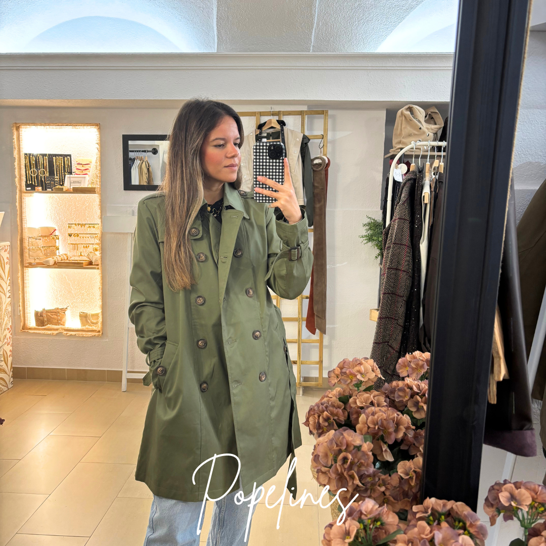 Gabardina verde kaki