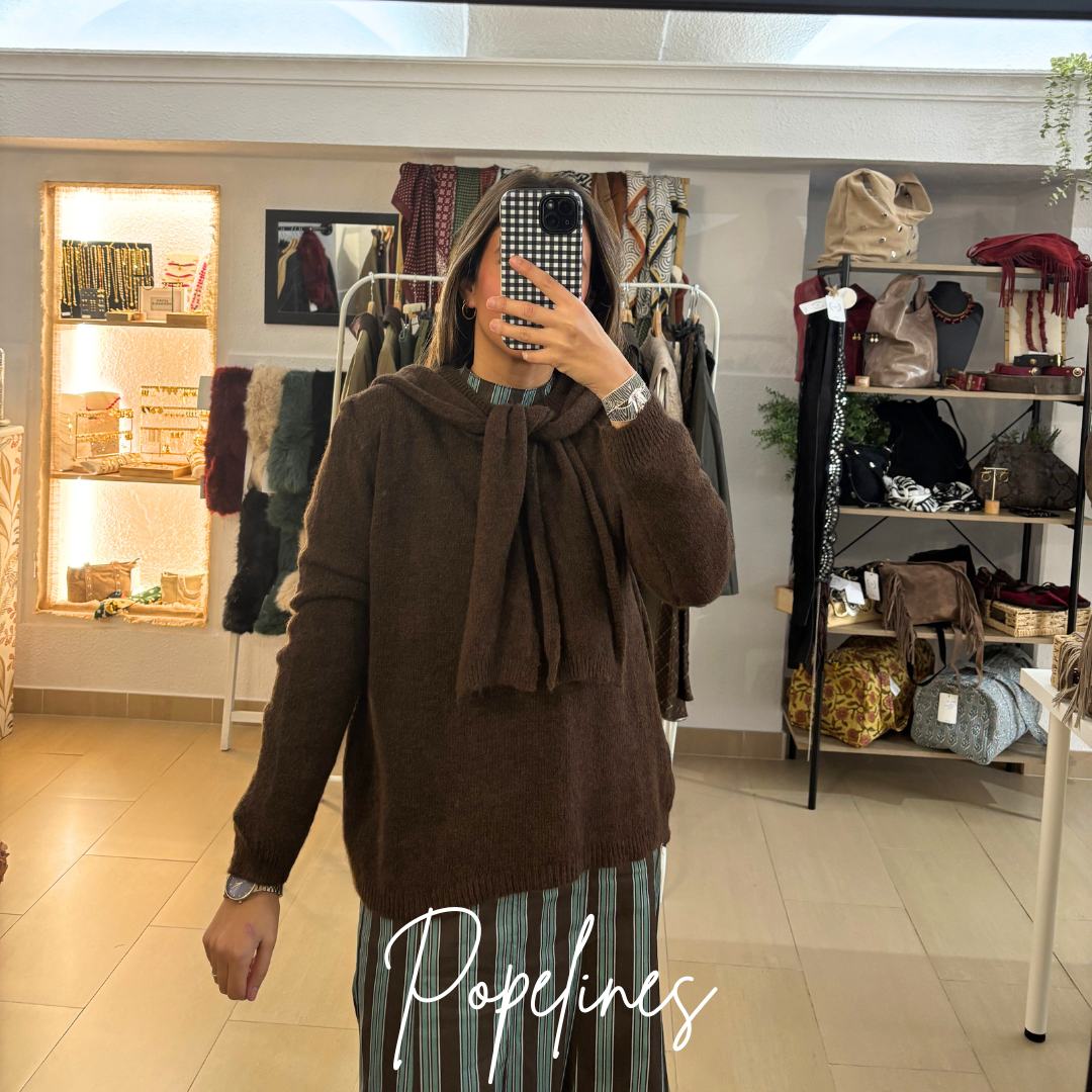 Jersey detalle nudo chocolate