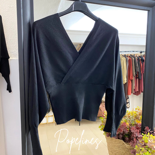 Jersey cruzado negro