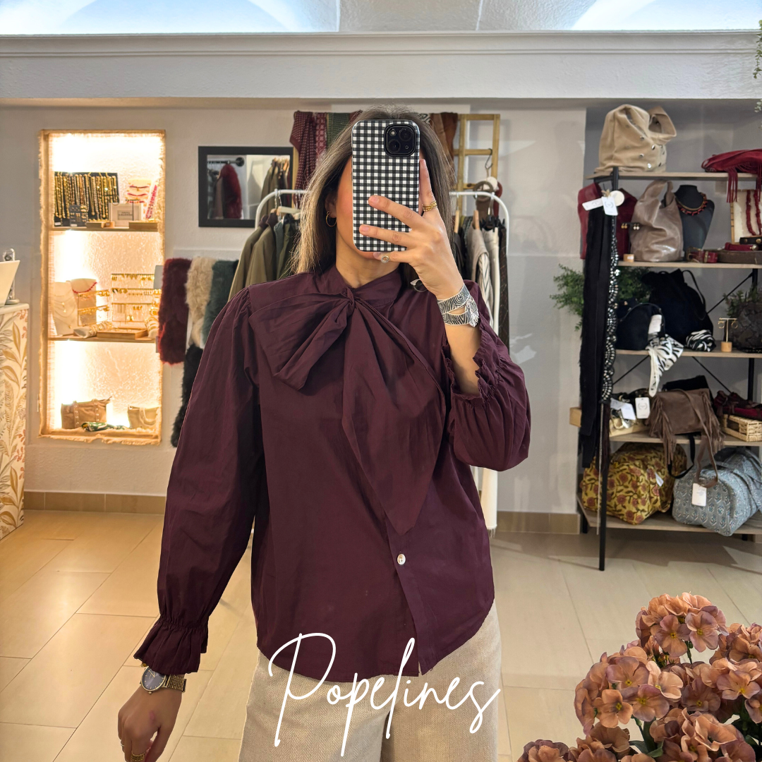 Blusa lazada berenjena