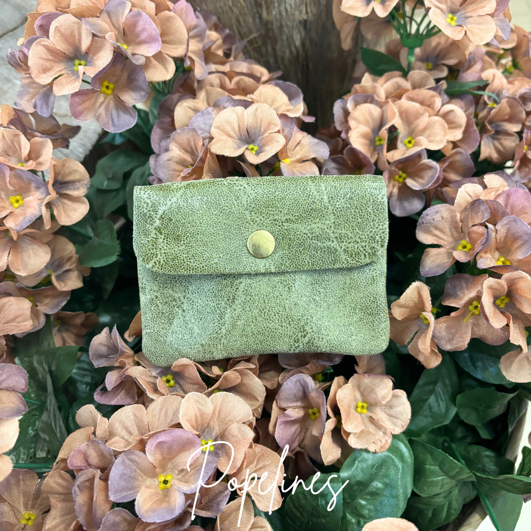 Monedero piel verde A10.