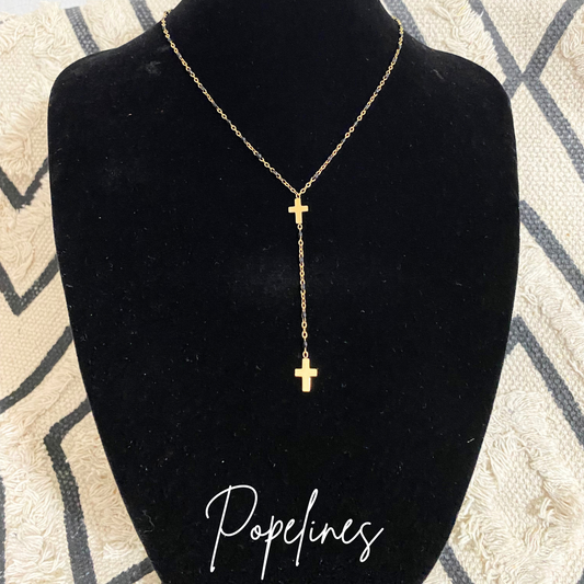 Cadena cascada cruz negra