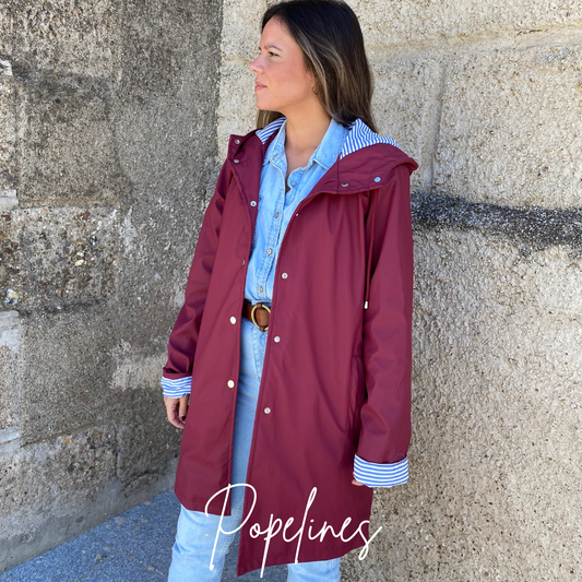 Parka impermeable vino