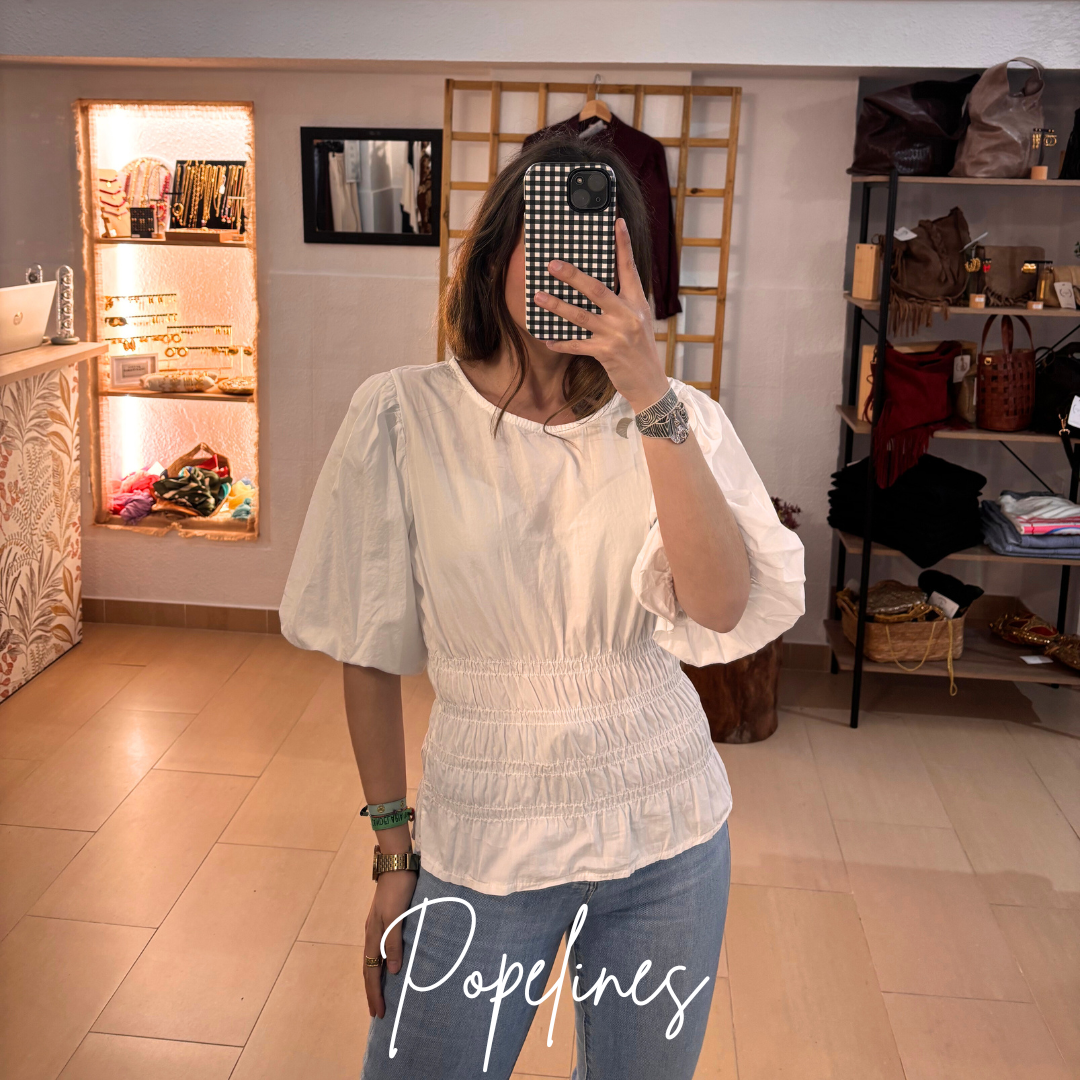 Blusa frunce blanca