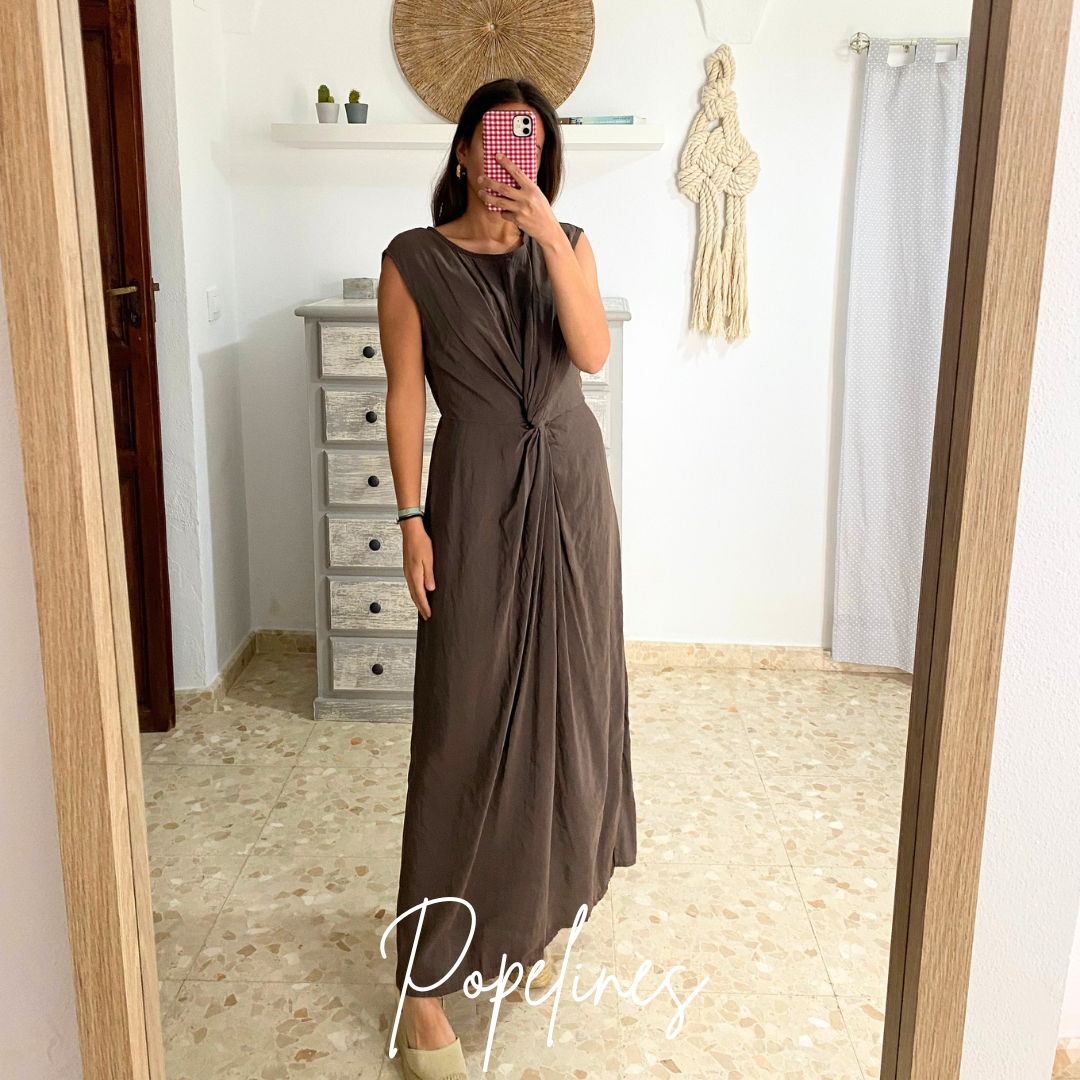 Vestido nudo chocolate