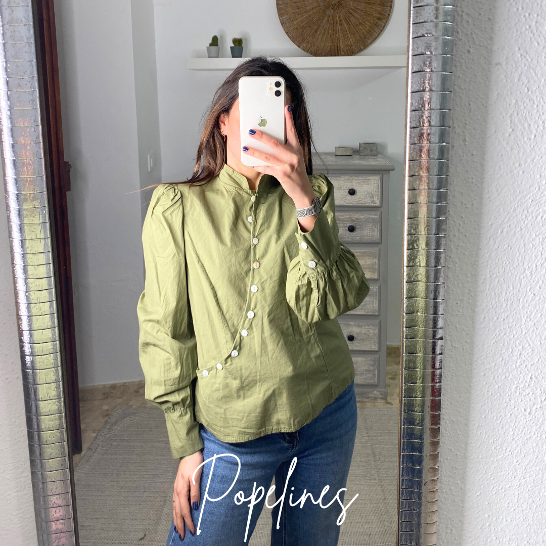 Blusa cruce botones verde