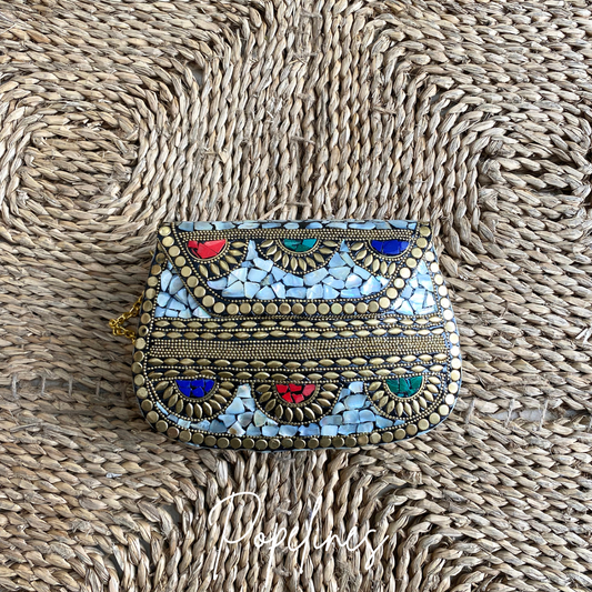 Bolso latón detalle colores