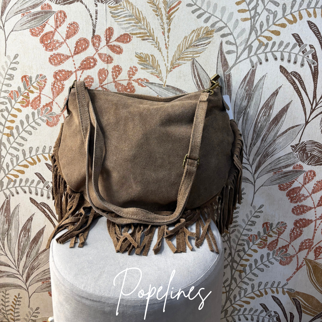 Bolso media luna camel