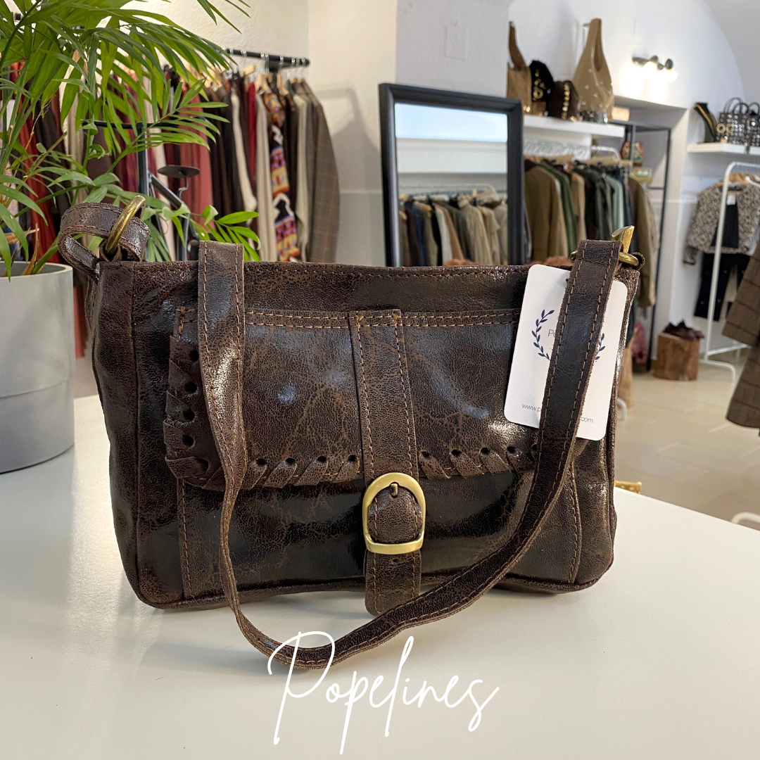 Bandolera de piel chocolate