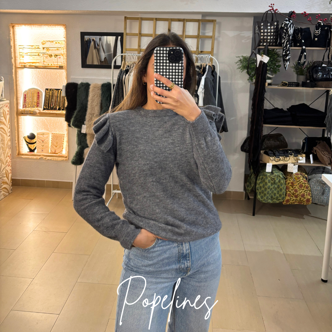 Jersey detalle volante gris