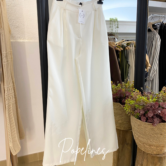 Pantalón pinzas blanco
