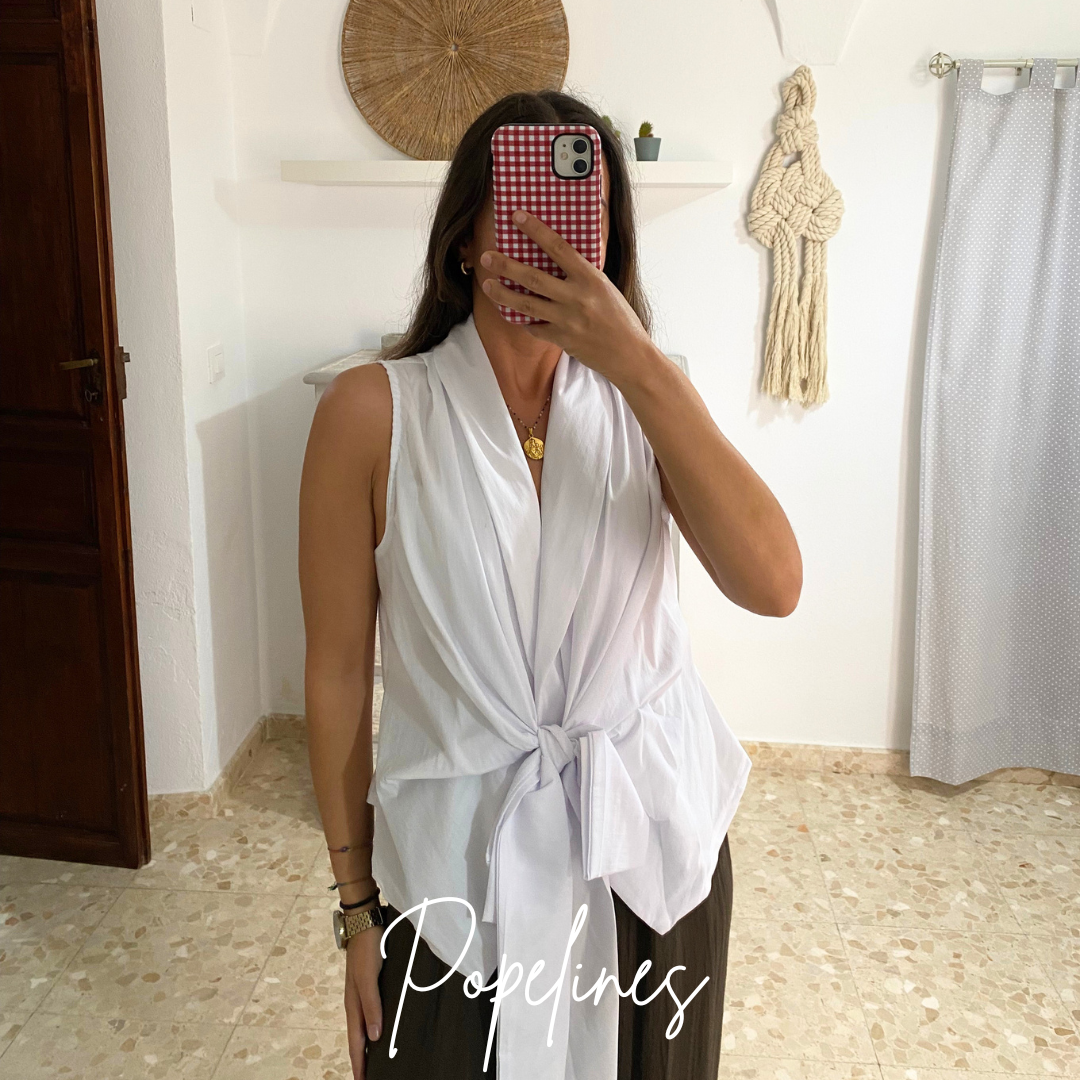 Top camisero blanco