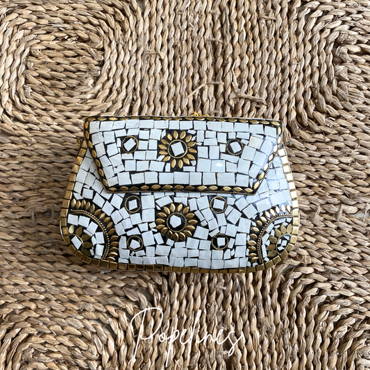 Bolso latón beige/dorado