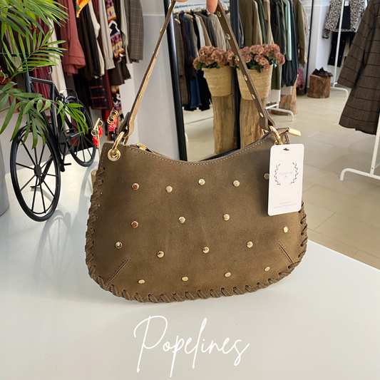 Bandolera ante tachuela taupe