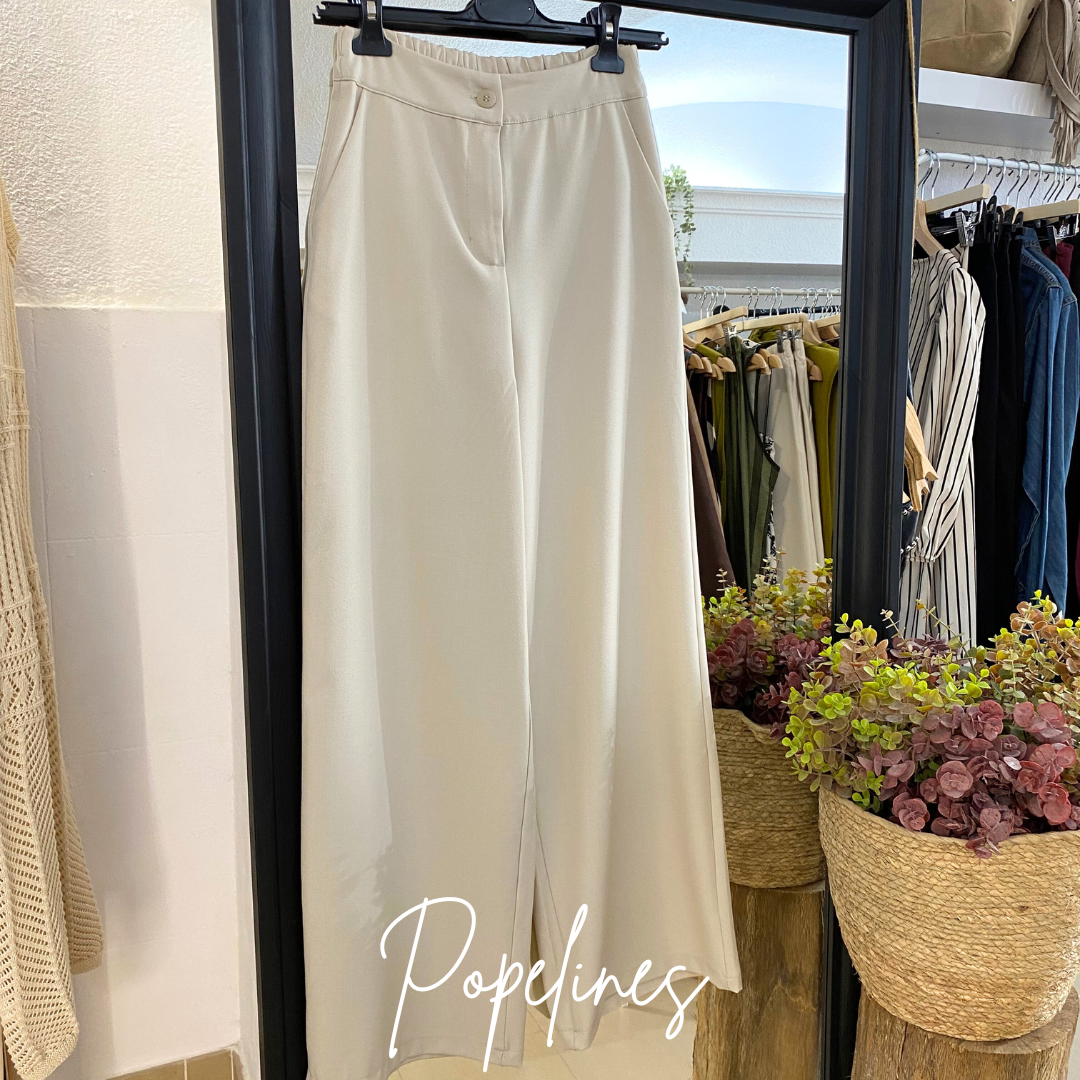 Pantalón traje beige