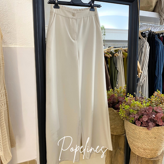 Pantalón traje beige