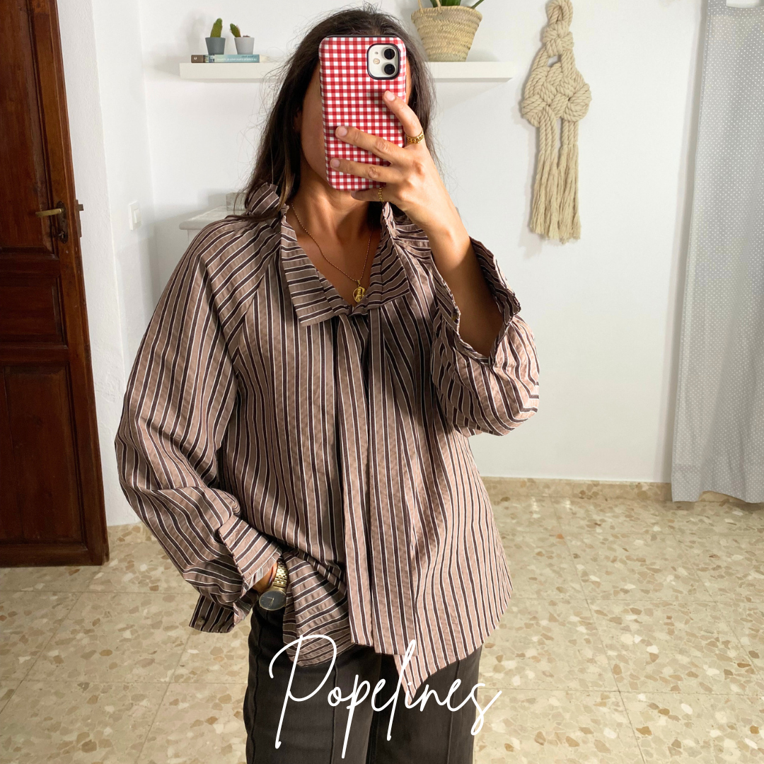 Blusa listas marrón