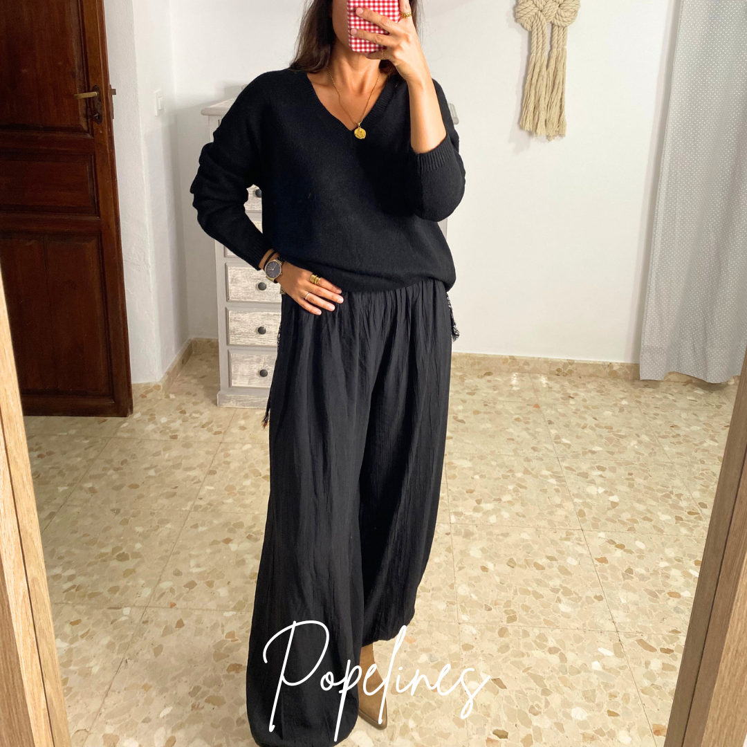 Pantalón bombacho negro
