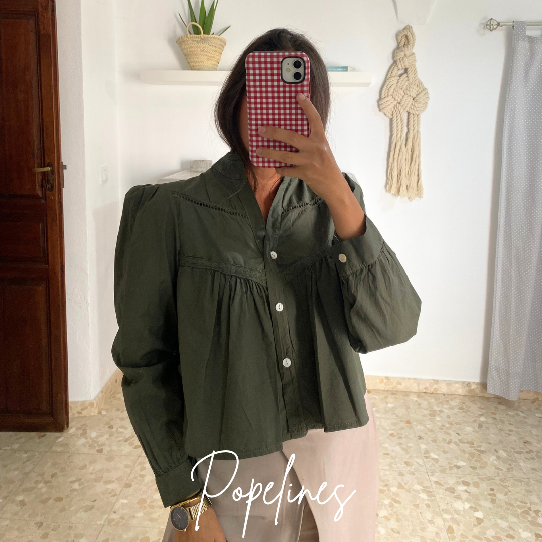 Blusa detalle puntilla verde