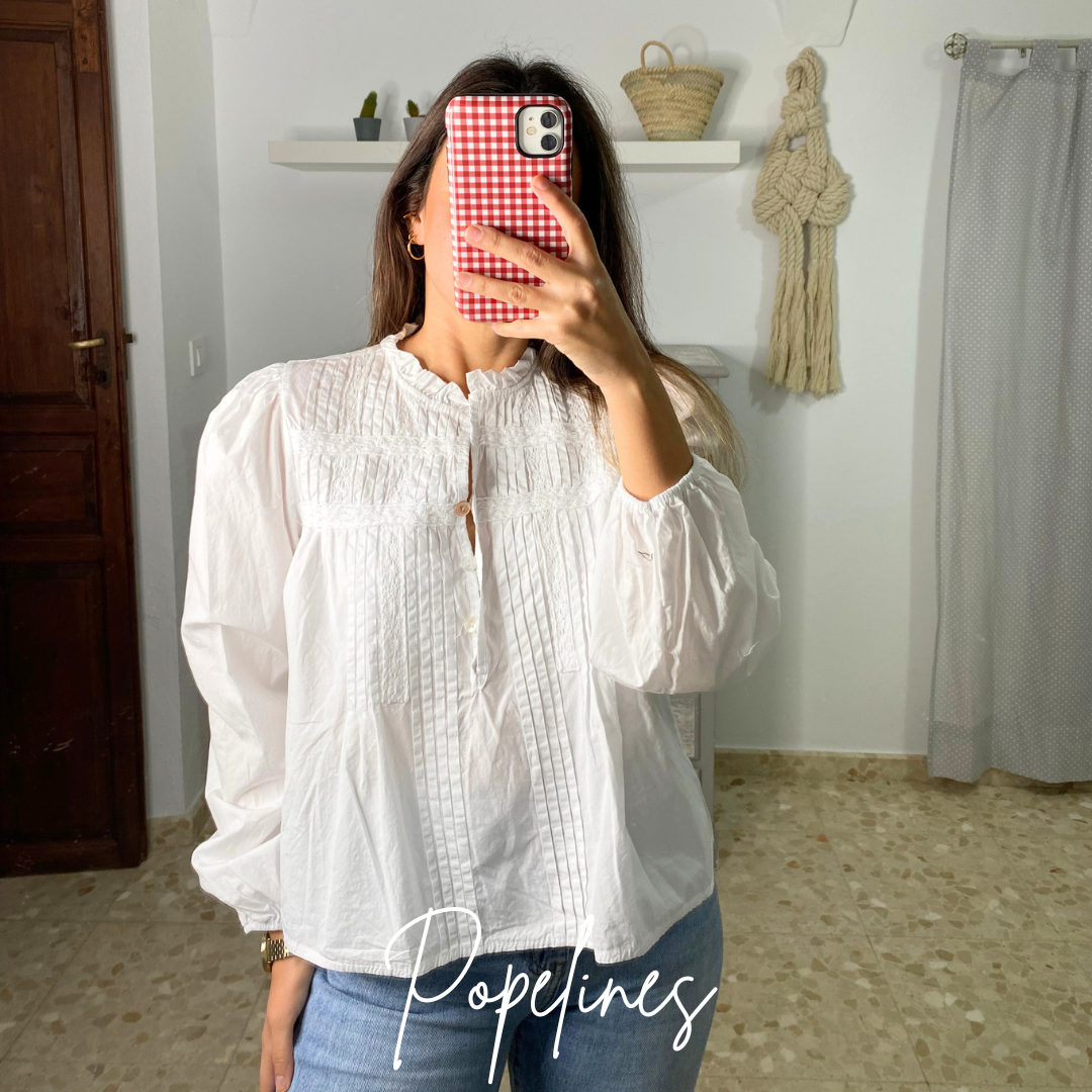 Blusa jaretas blanca