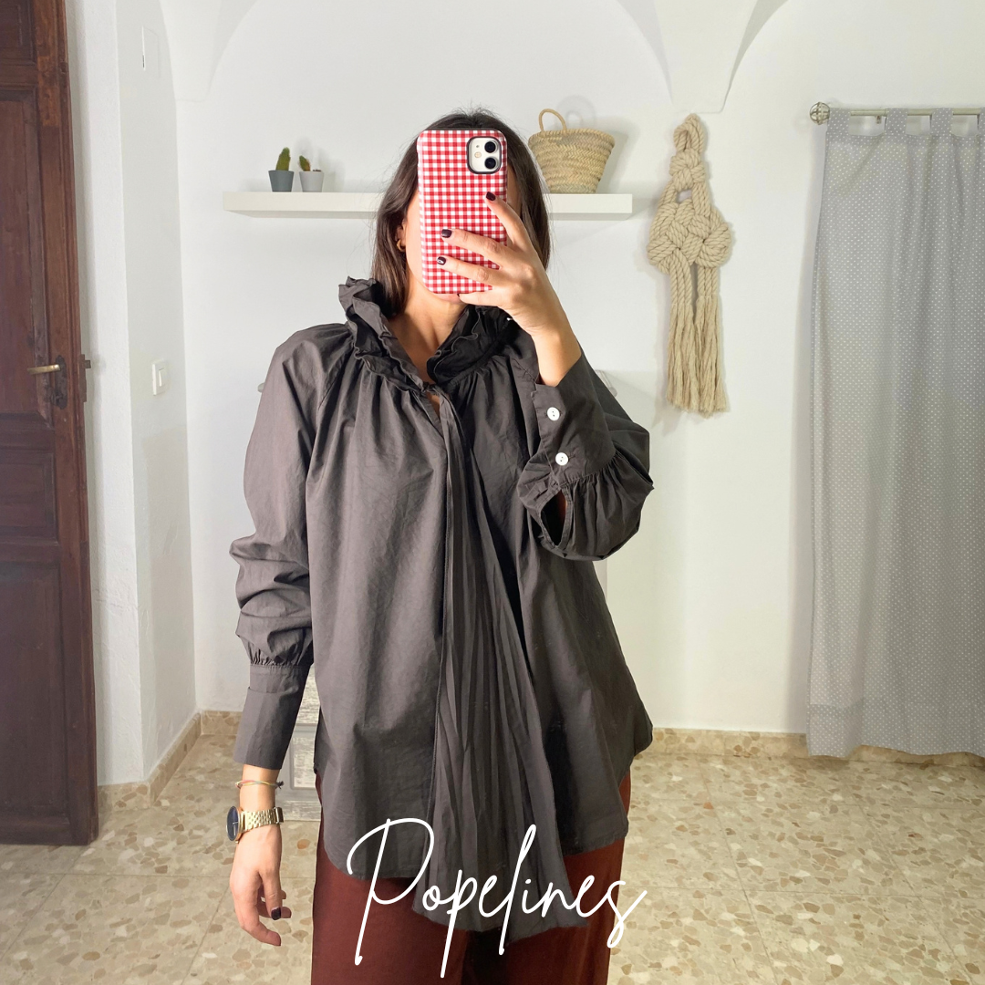 Blusa lazada cuello chocolate