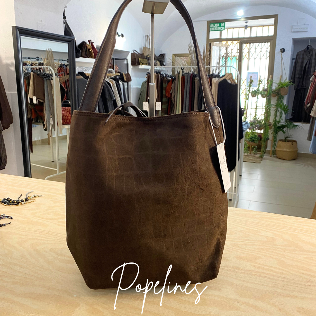 Bolso ante efecto coco café