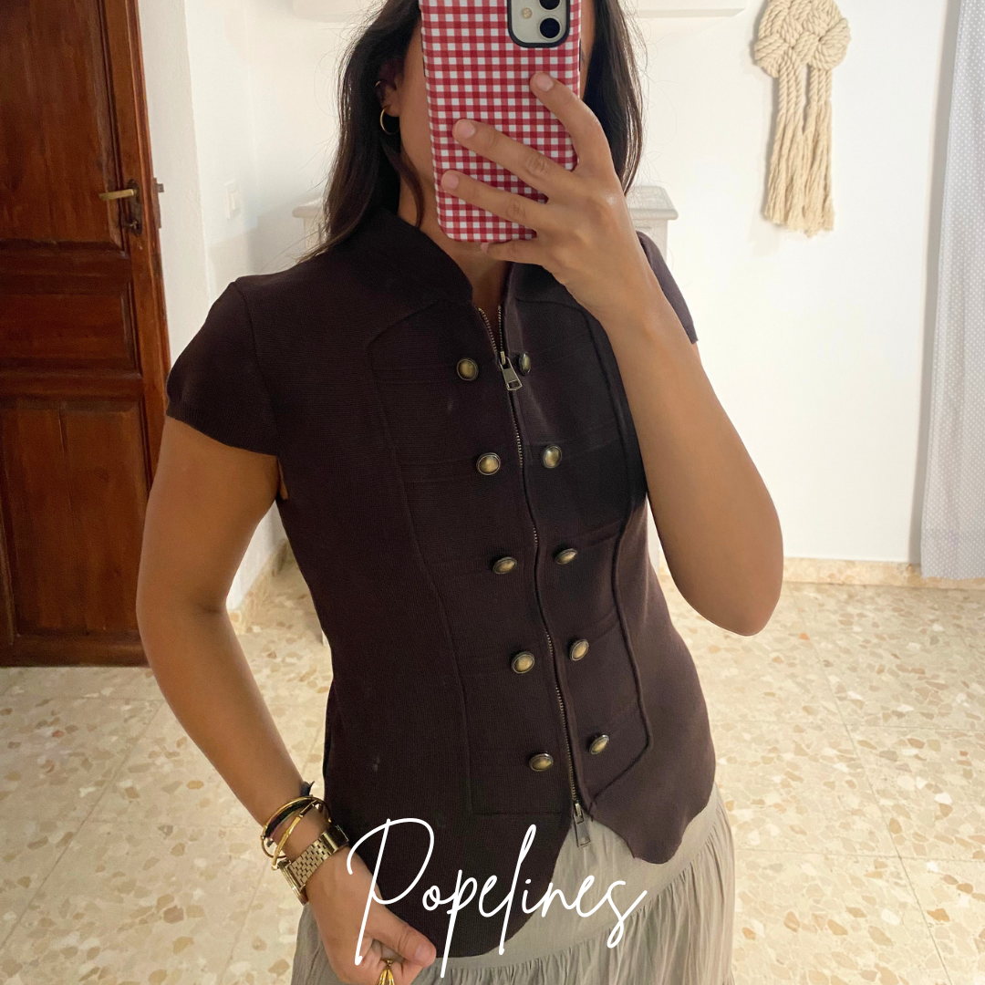Chaleco punto chocolate