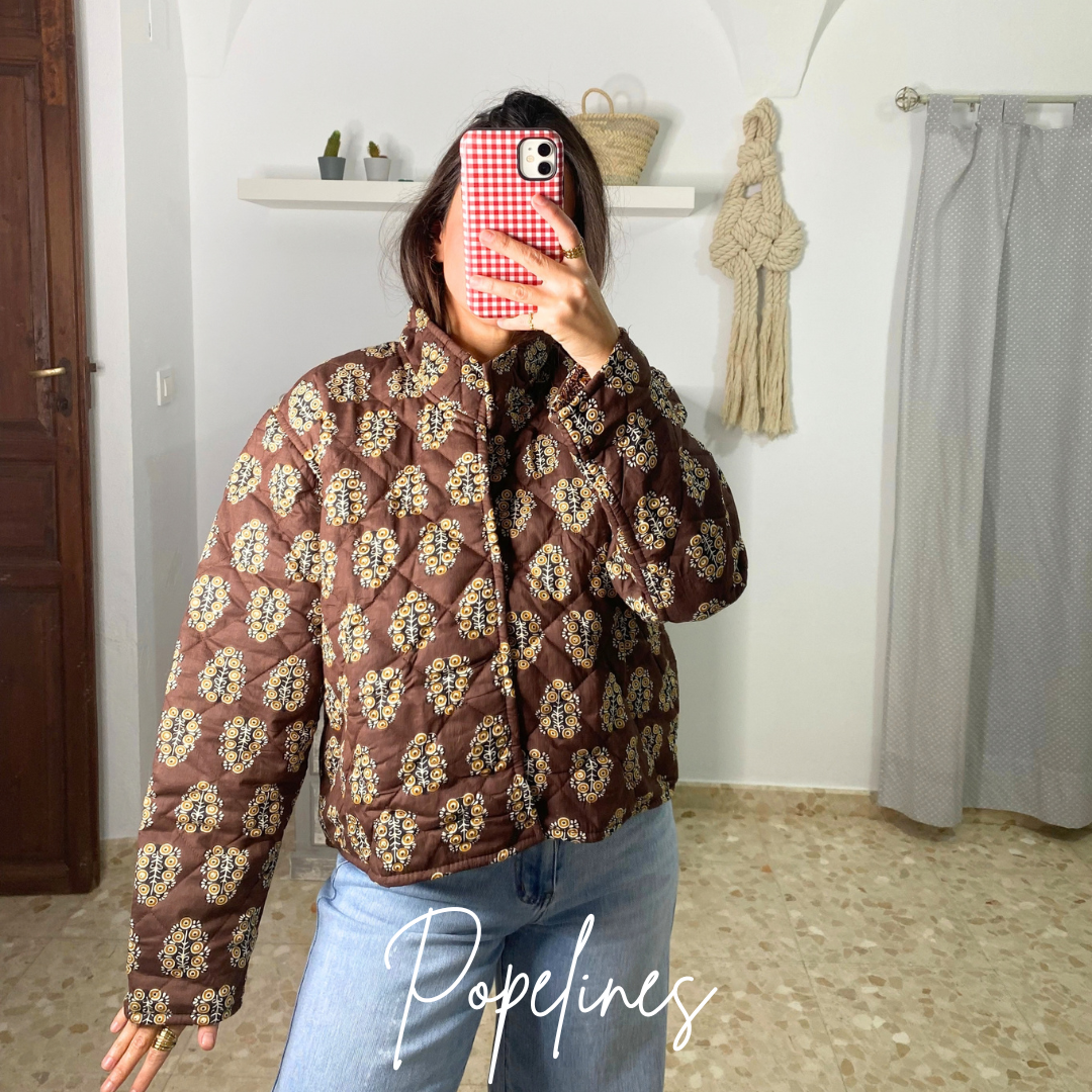Chaqueta estampada chocolate