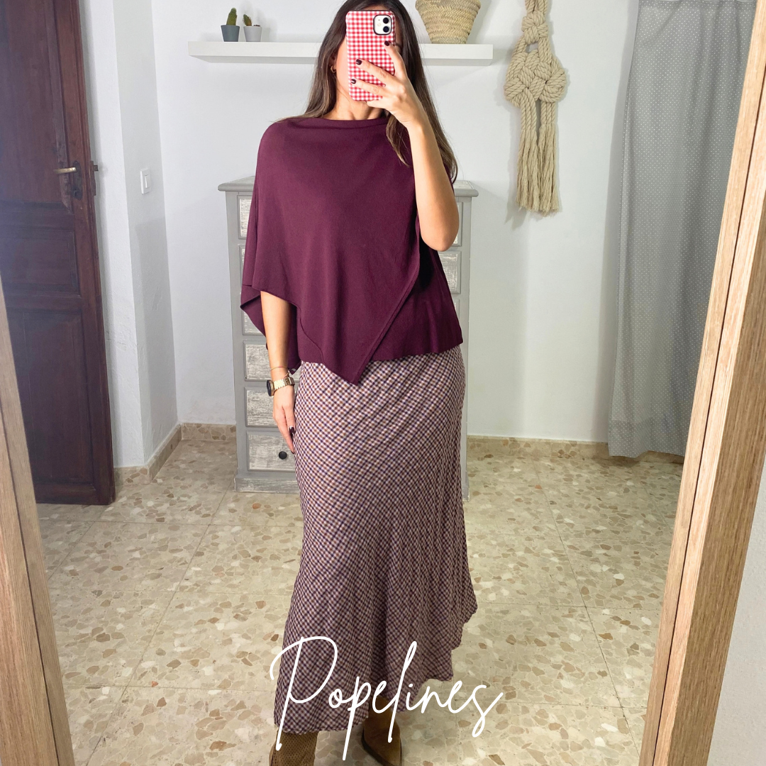 Falda vichy morada