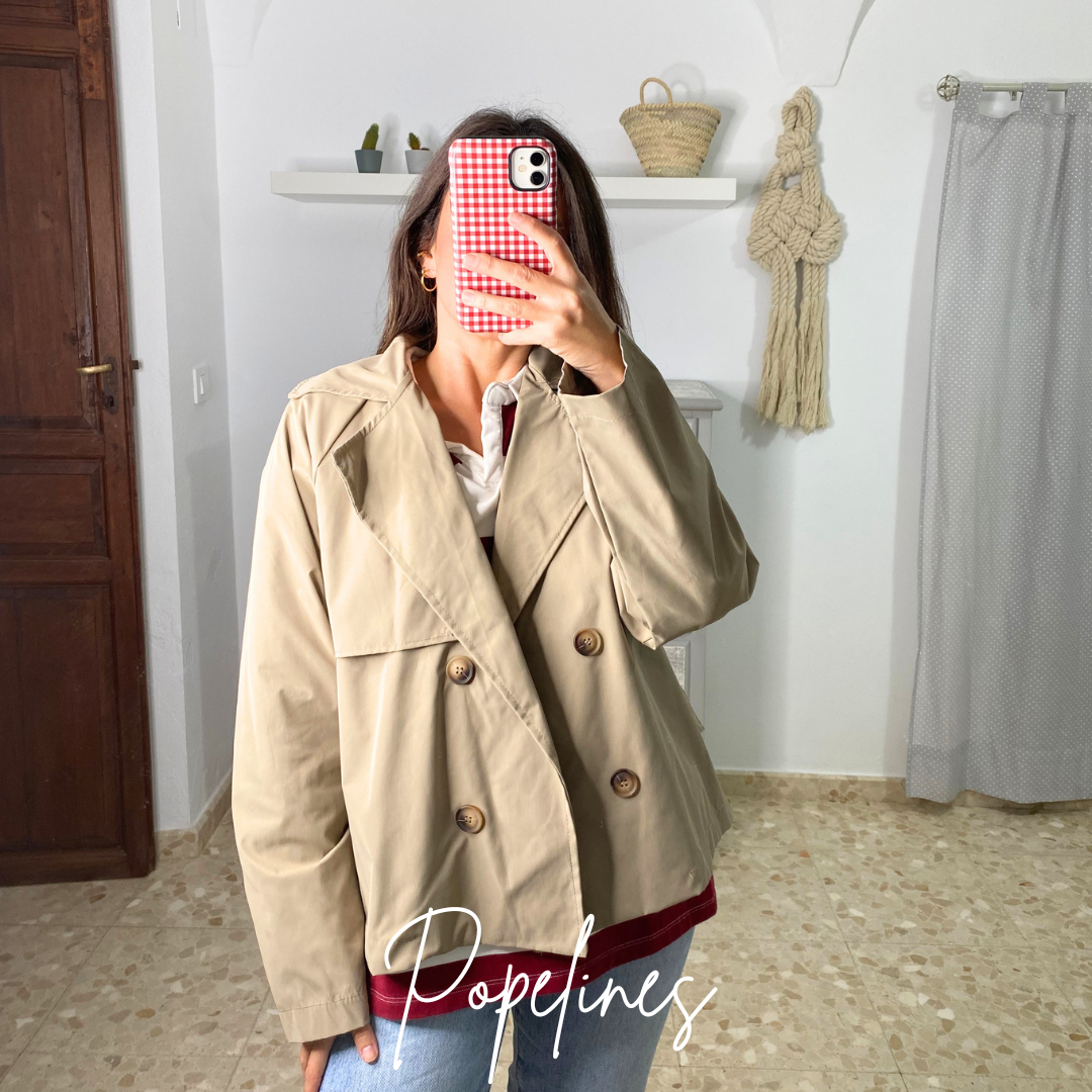 Gabardina corta beige