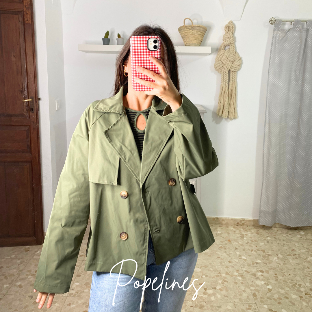 Gabardina corta verde