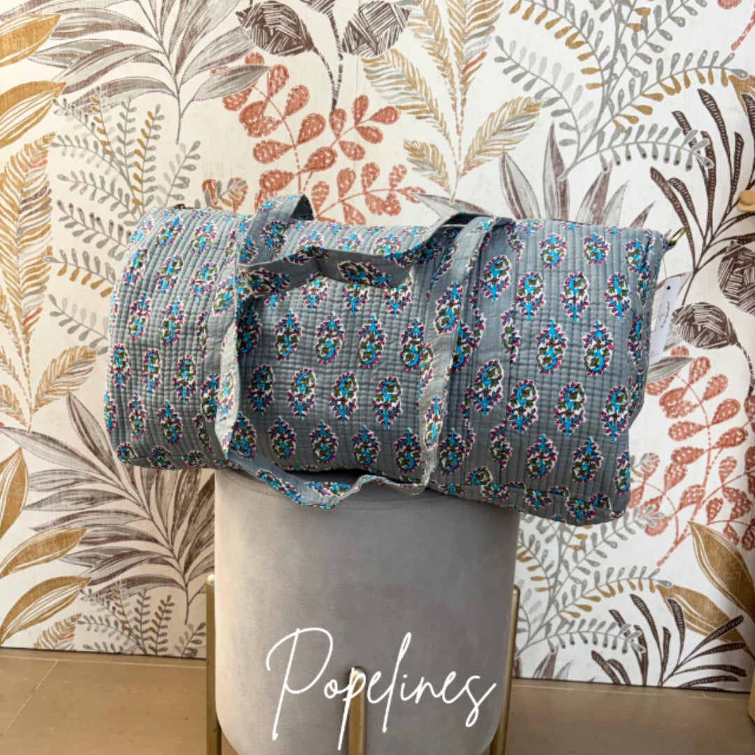Bolso de viaje estampado azul