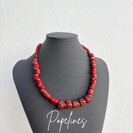 Cadena cuentas rojas