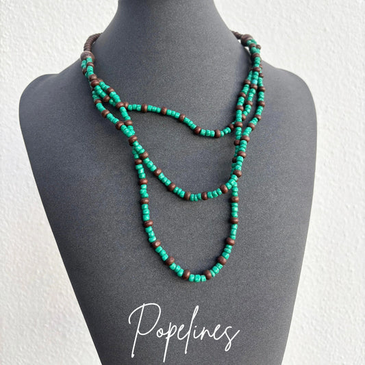 Cadena cascada cuentas verdes