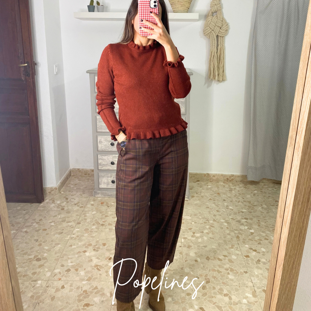 Pantalón cuadros chocolate