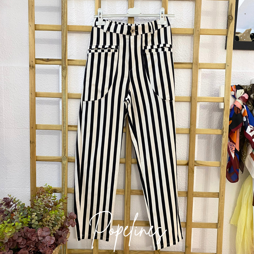 Pantalón listas blanco