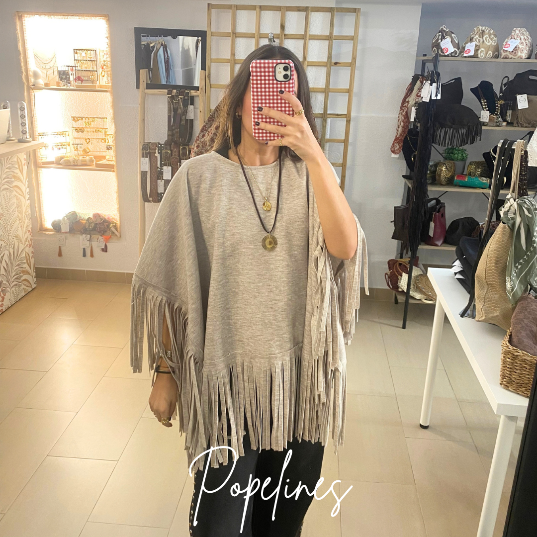 Poncho indio camel