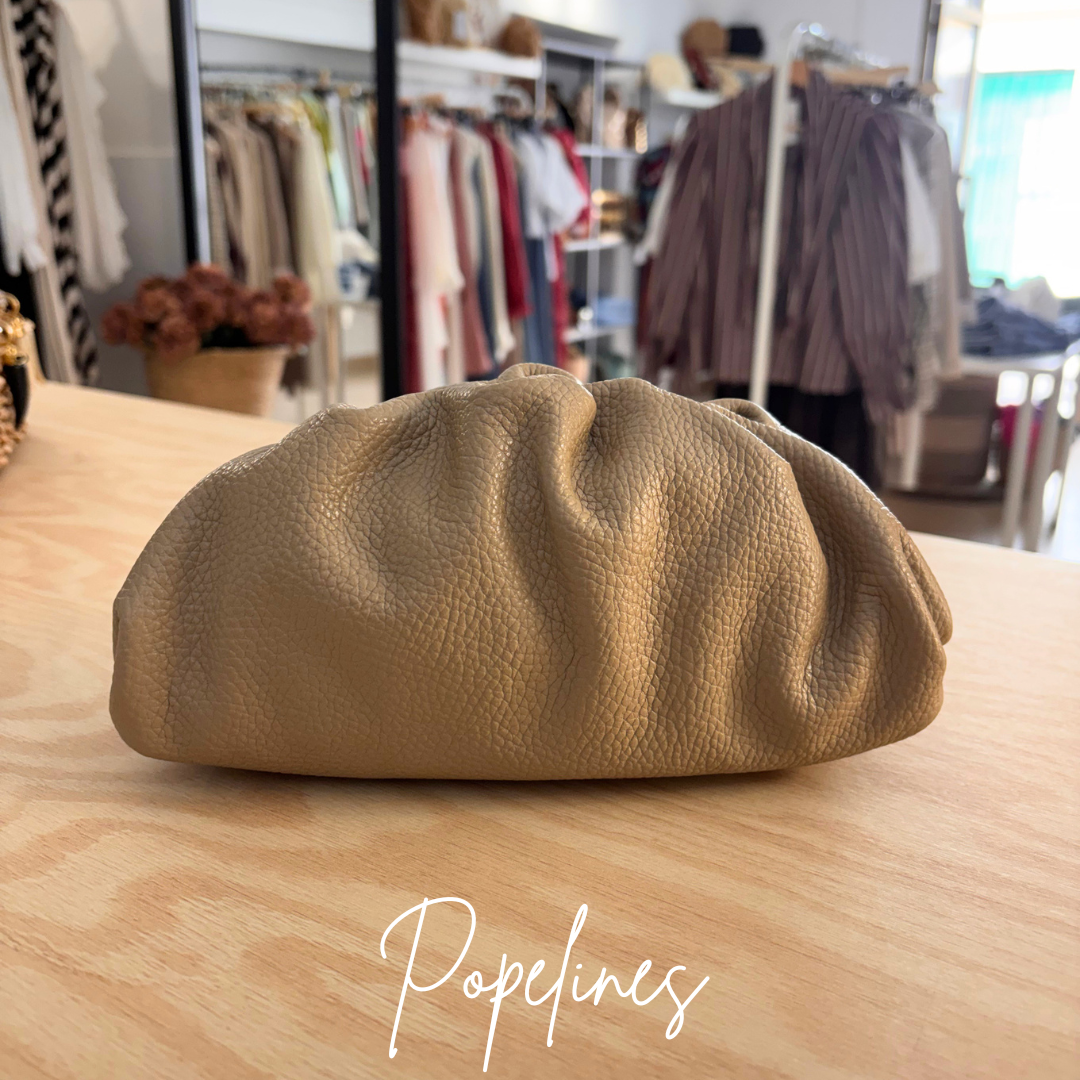 Bolso piel beige