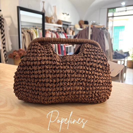 Bolso rafia chocolate