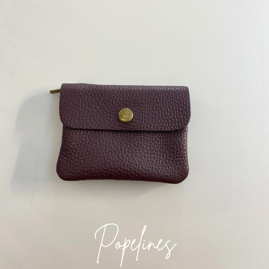 Cartera piel berenjena