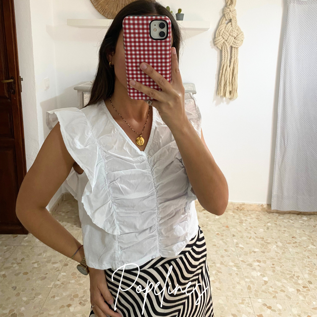 Top frunce blanco